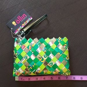 Nahui Ollin Candy Wrapper Bag Green NWT
